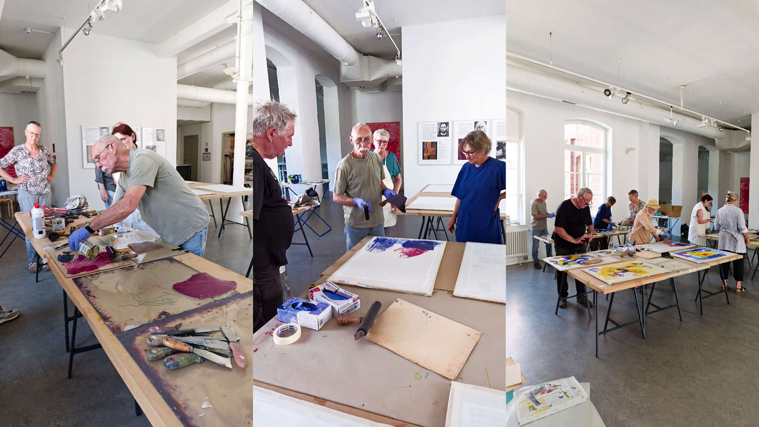 Workshop Collagedruck mit Peter und Conrad Panzner